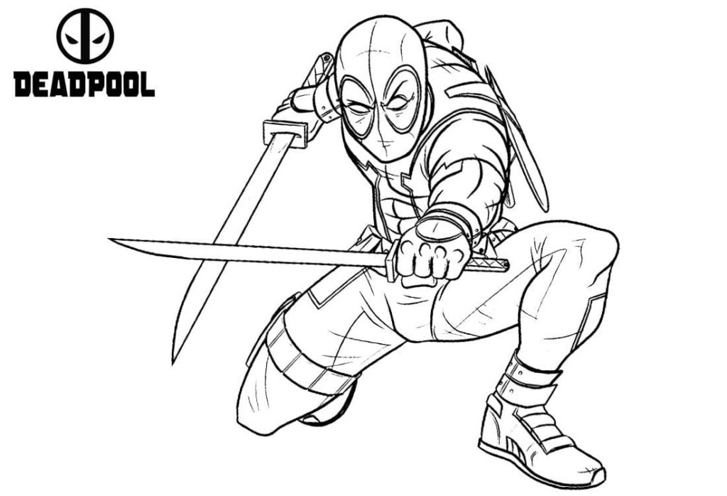 Desenhos de Deadpool para colorir