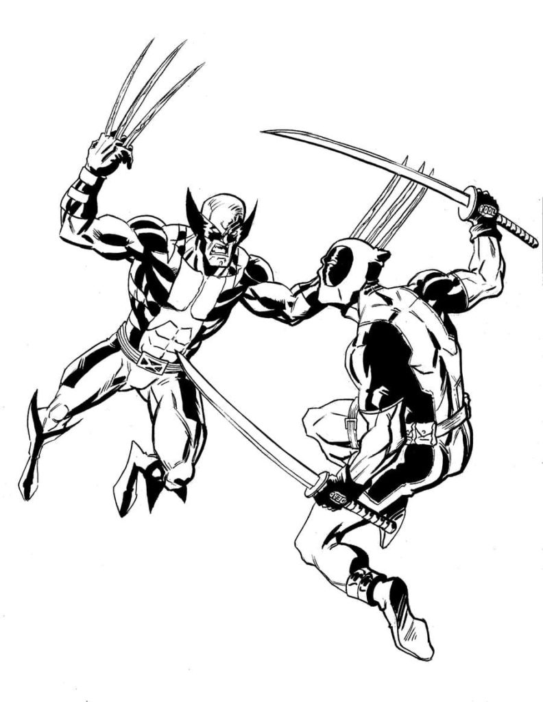 Desenhos de Deadpool para colorir