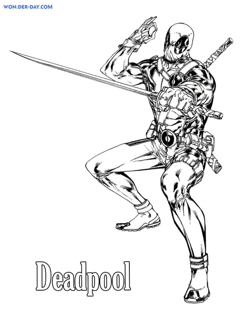 free printable deadpool coloring pages