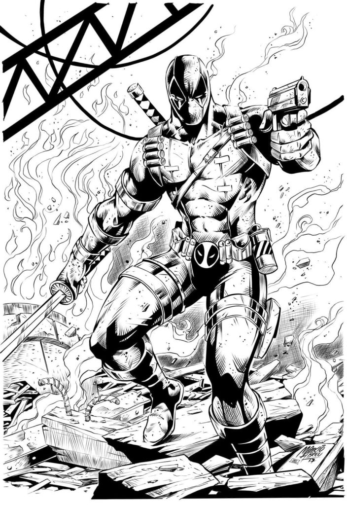 Desenhos de Deadpool para colorir