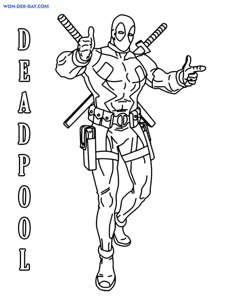 Desenhos de Deadpool para colorir