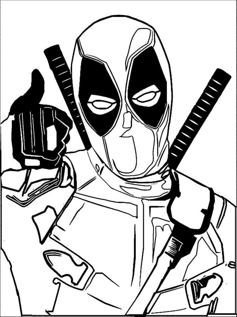 Desenhos de Deadpool para colorir