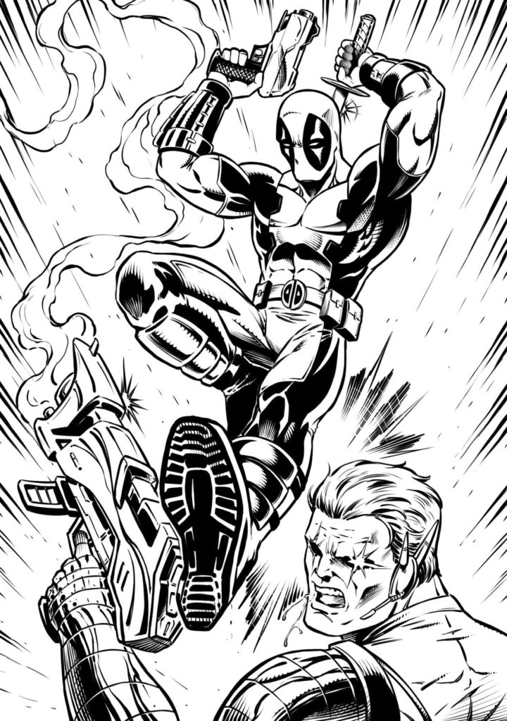 Desenhos de Deadpool para colorir