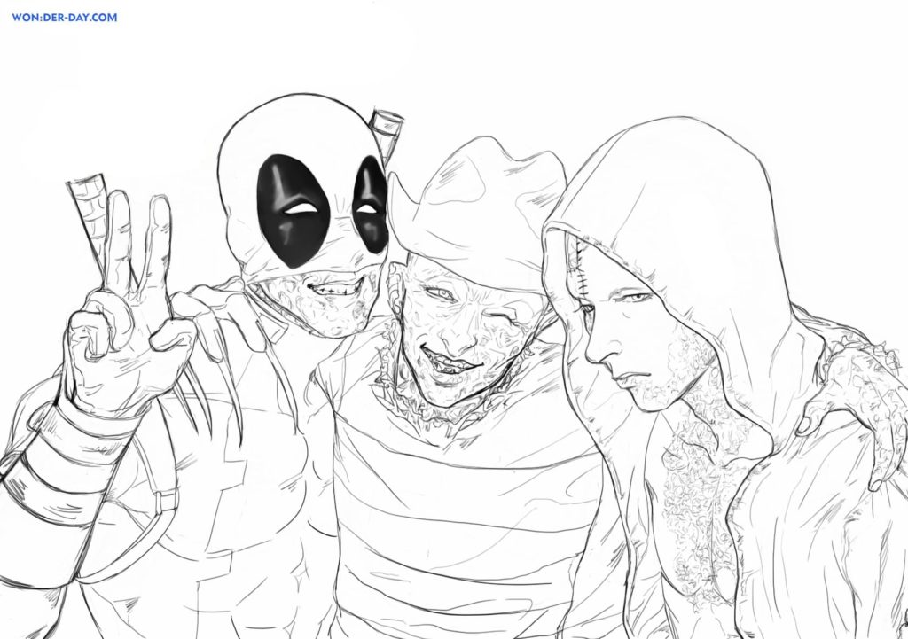 Desenhos de Deadpool para colorir