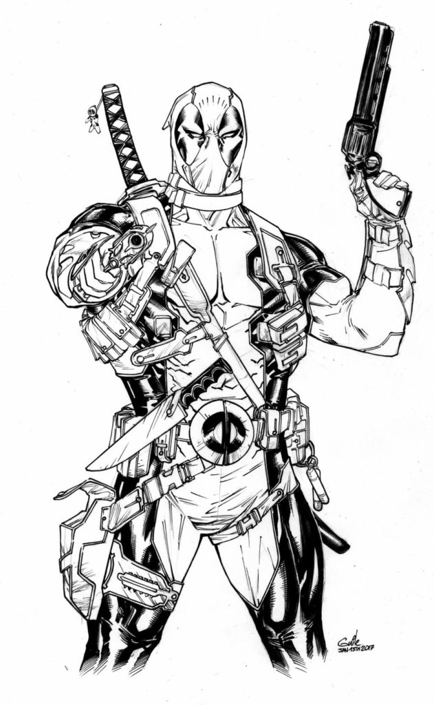 Desenhos de Deadpool para colorir