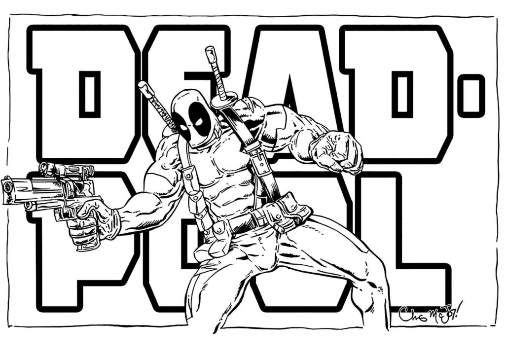 Desenhos de Deadpool para colorir