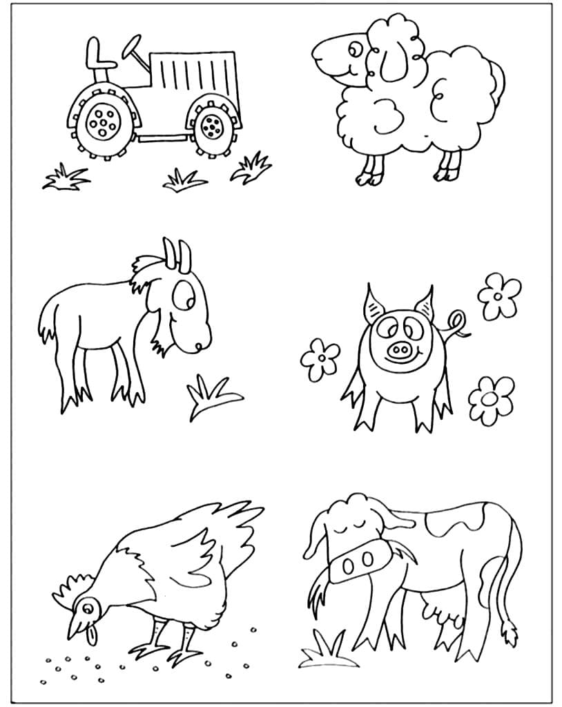 Dibujos de Animales de Granja para colorear