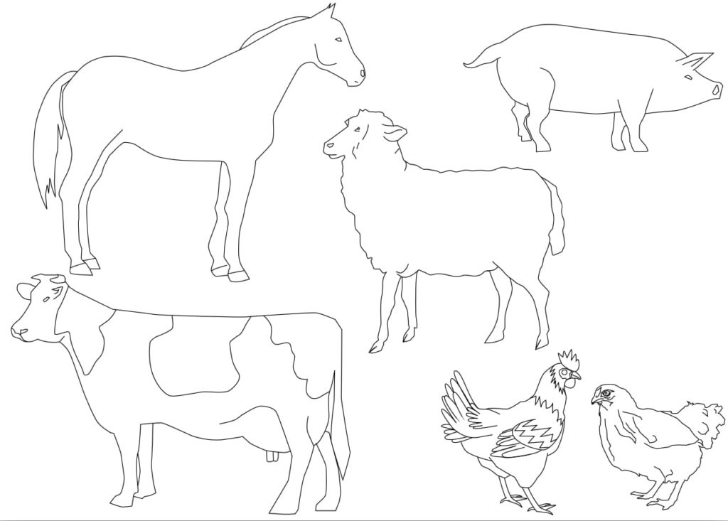 Disegni da colorare animali della fattoria