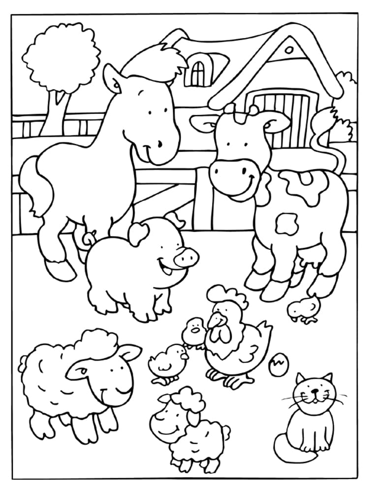 Desenhos de Animais da Fazenda para colorir