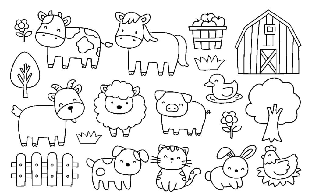 Farm Animals Coloring Pages - 100 Free Coloring Pages for Kids