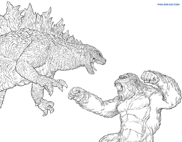 King Kong With Axe Coloring Page Coloring Pages
