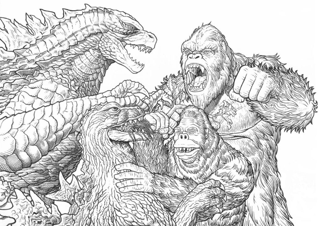 Desenhos de King Kong para colorir