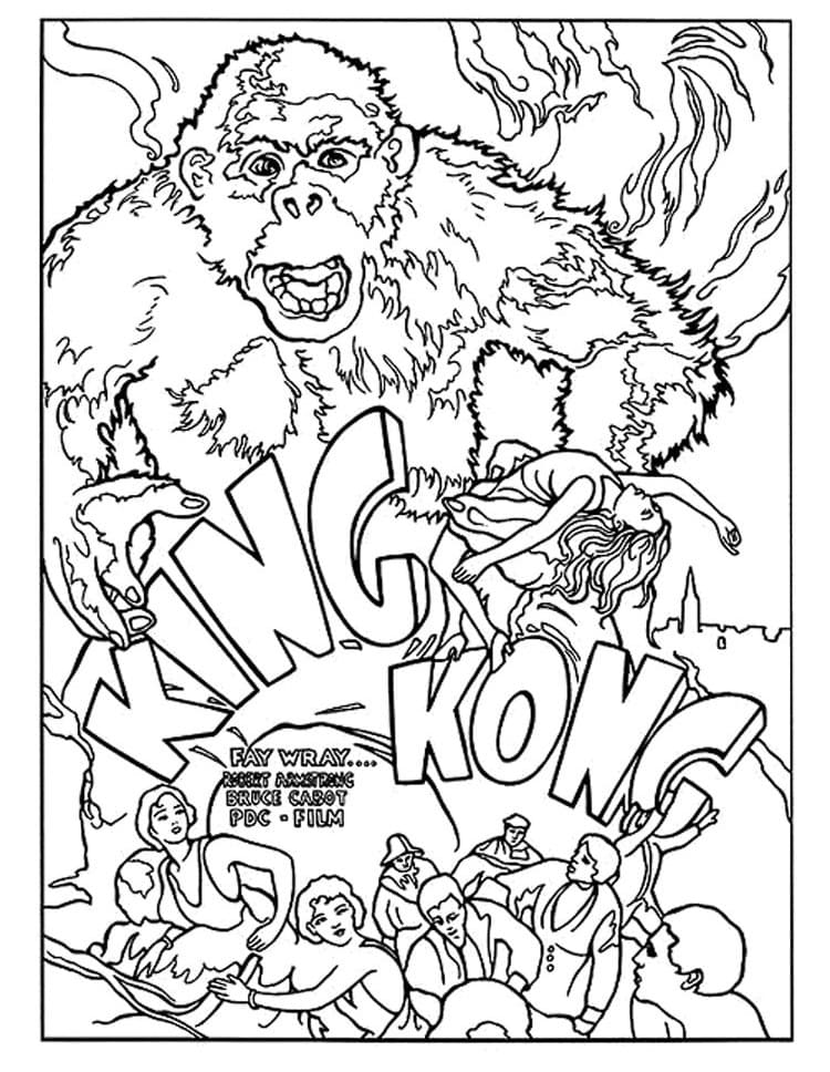 Desenhos de King Kong para colorir