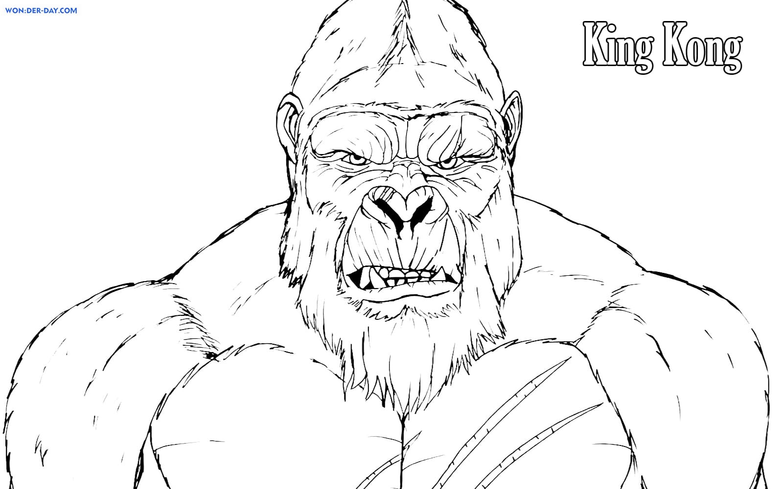 Ausmalbilder King Kong  Drucken und Ausmalen