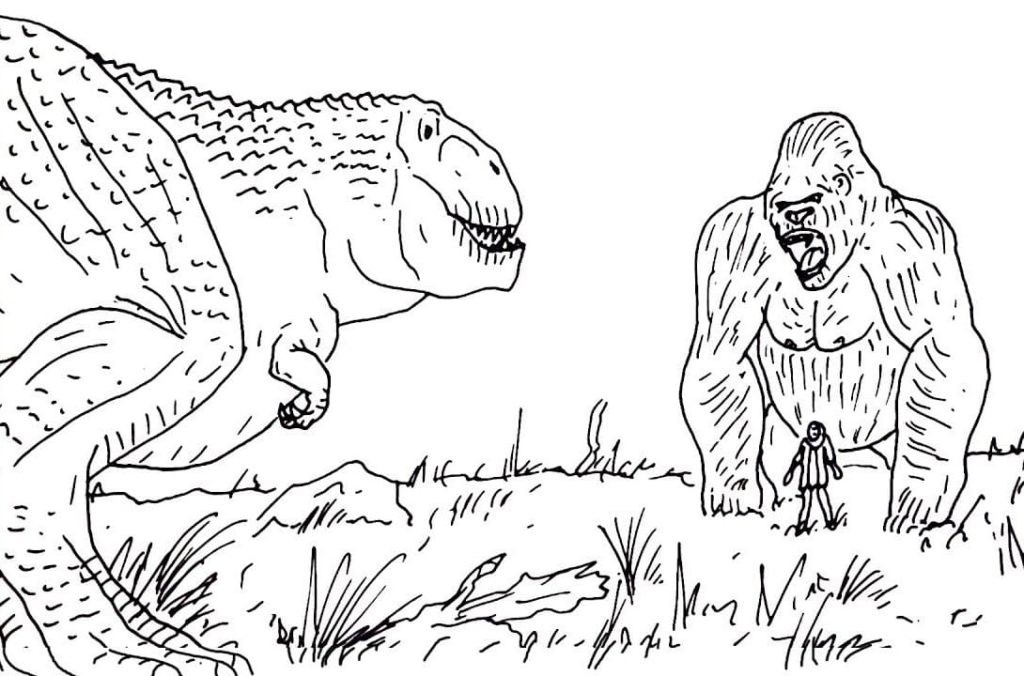 Desenhos de King Kong para colorir