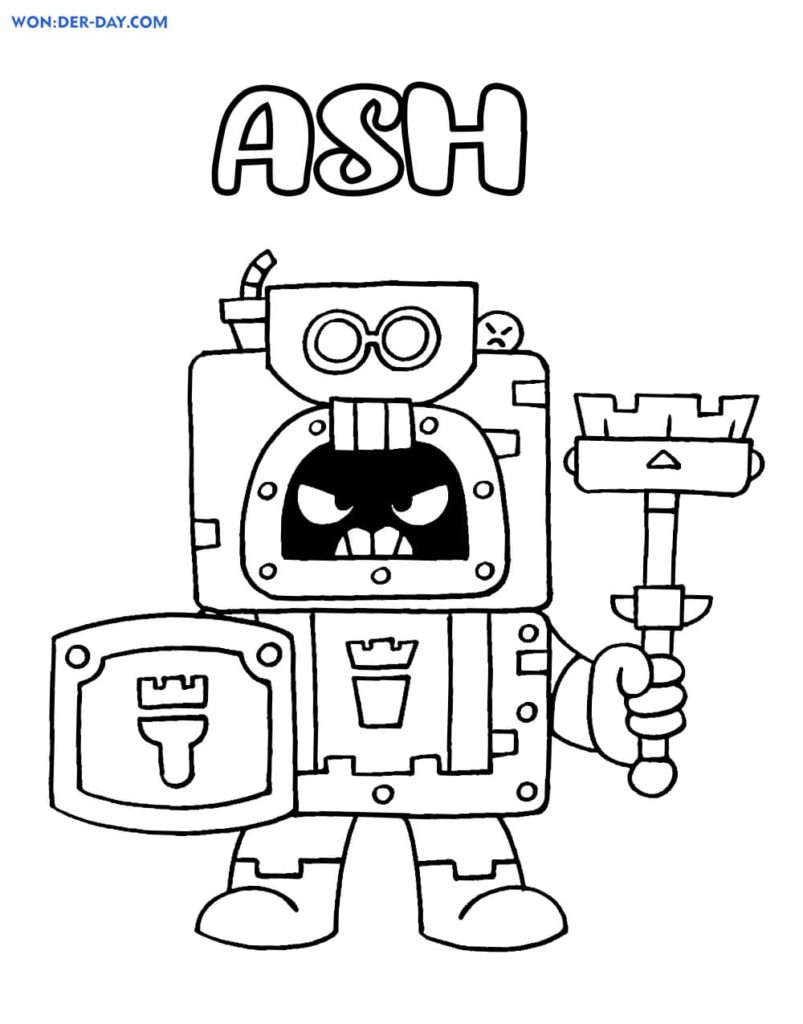 Ash Brawl Stars coloring pages