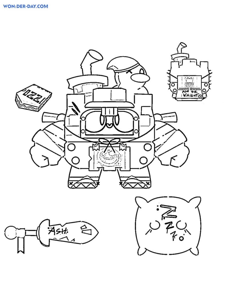 Ash Brawl Stars coloring pages