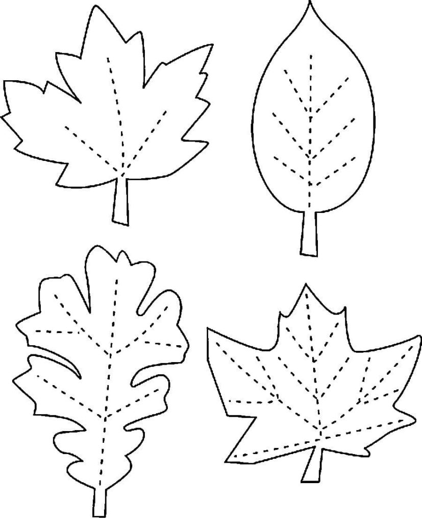 Leaves coloring pages