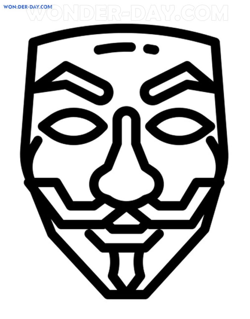 Anonymous Mask coloring pages
