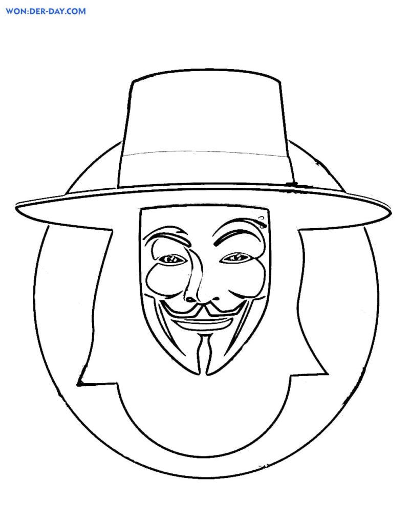 Ausmalbilder Anonyme Maske