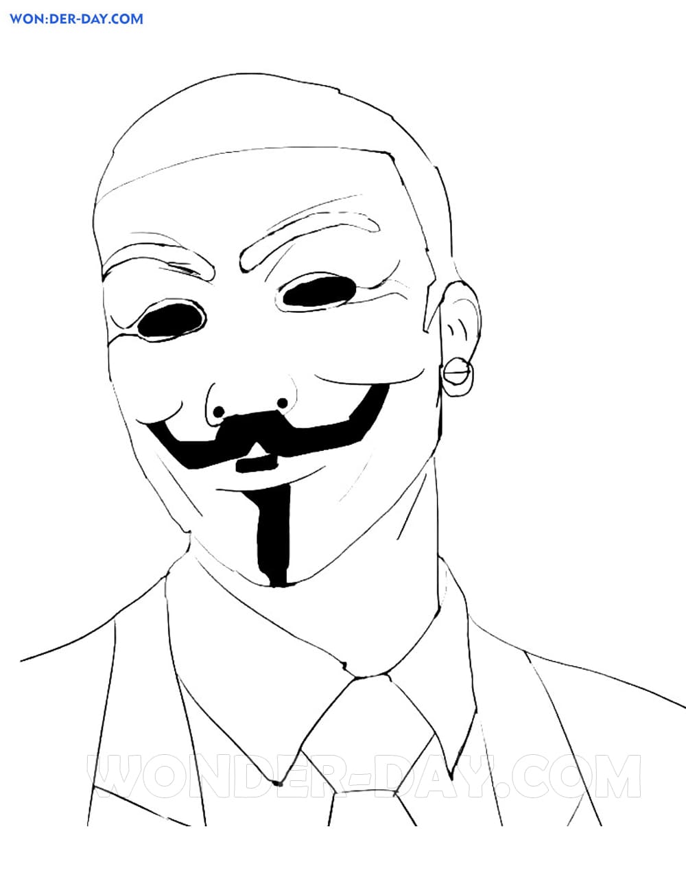 Dibujos de mascara anonima para colorear | Descargar e imprimir