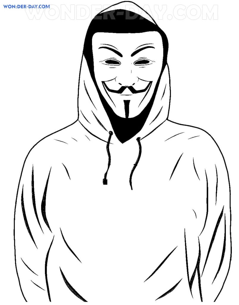 Disegni di Maschera Anonymous da colorare