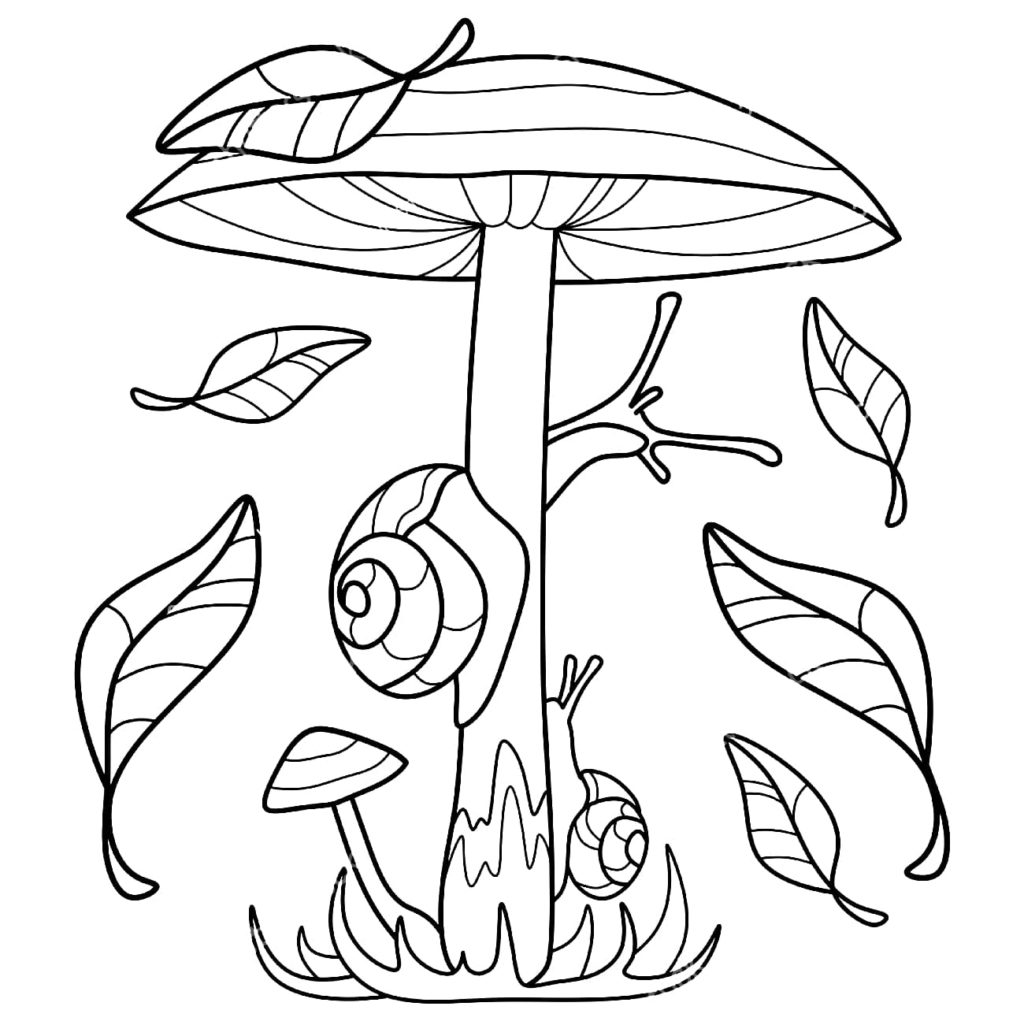 Mushrooms coloring pages