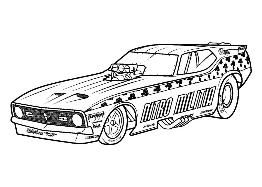 Racing cars coloring pages