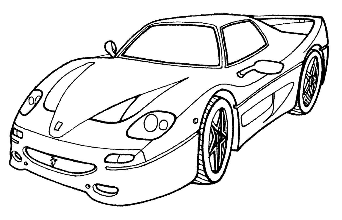 Desenho para colorir Corrida de carros em preto e branco · Creative Fabrica