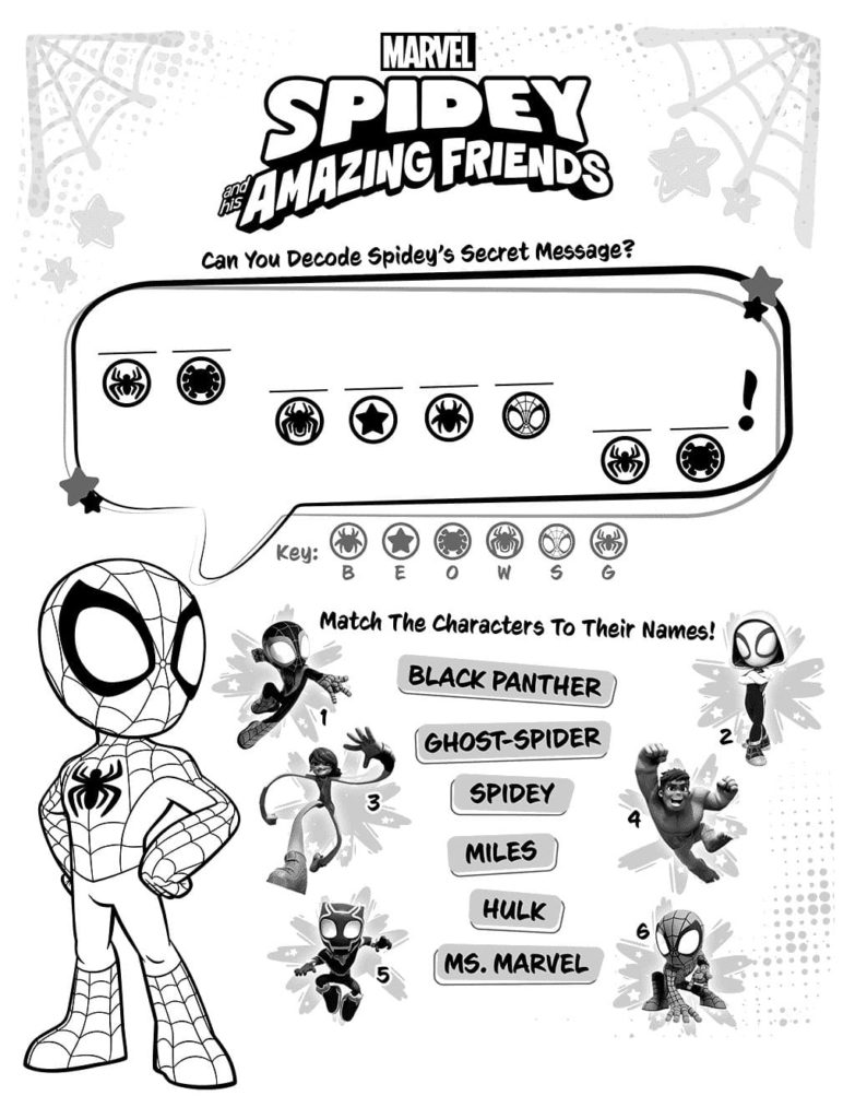 Desenhos para colorir Spidey e seus amigos surpreendentes