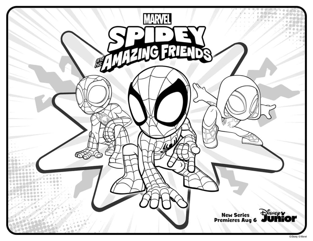 Desenhos para colorir Spidey e seus amigos surpreendentes
