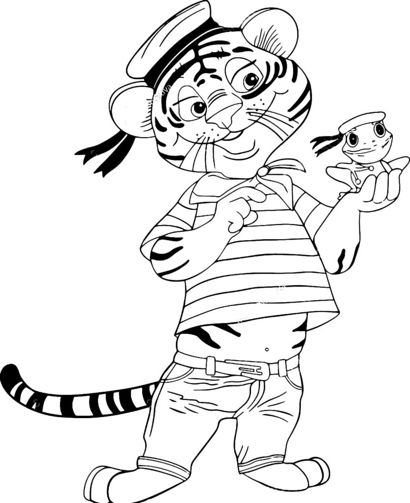 Dibujo de año del tigre 2022 para colorear