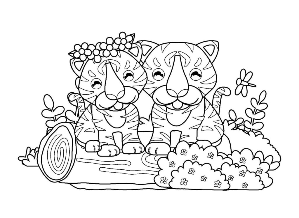 New Year 2022 Tiger coloring pages