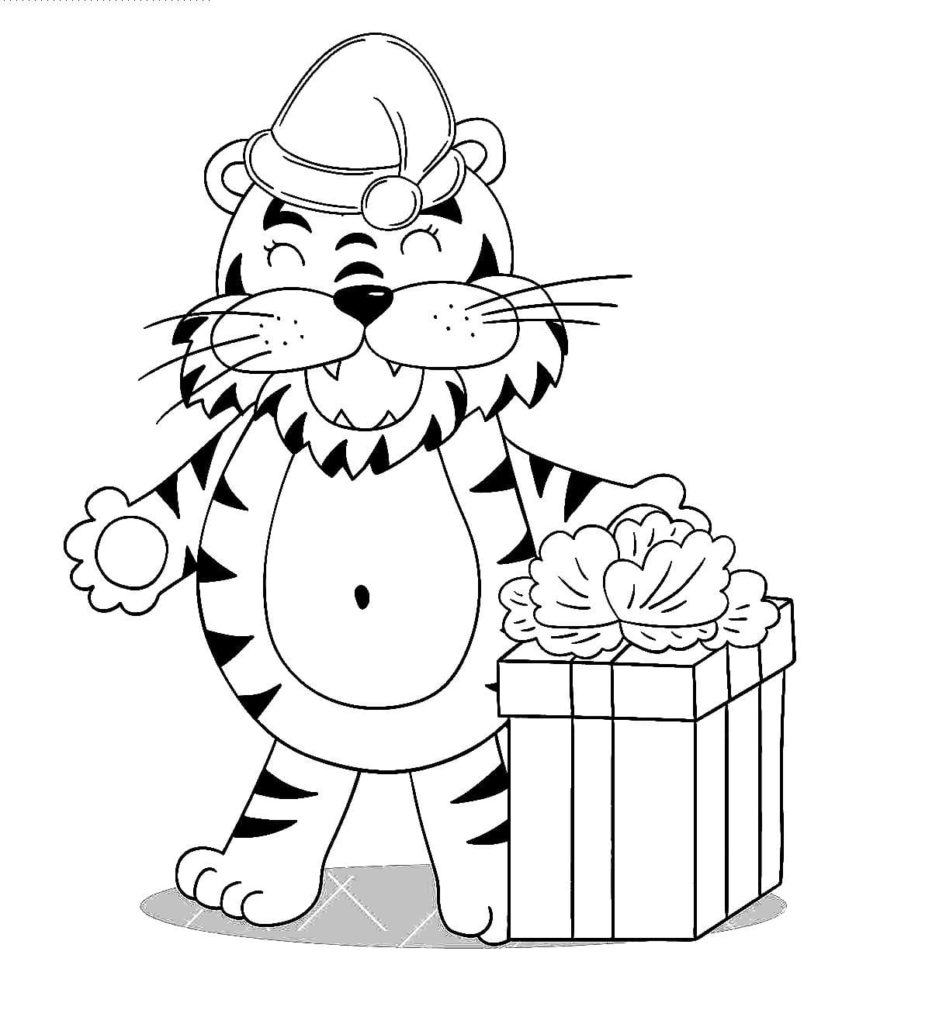 Desenhos para colorir do Ano do tigre 2022
