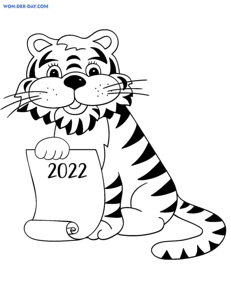 Coloriages Nouvel An du Tigre 2022