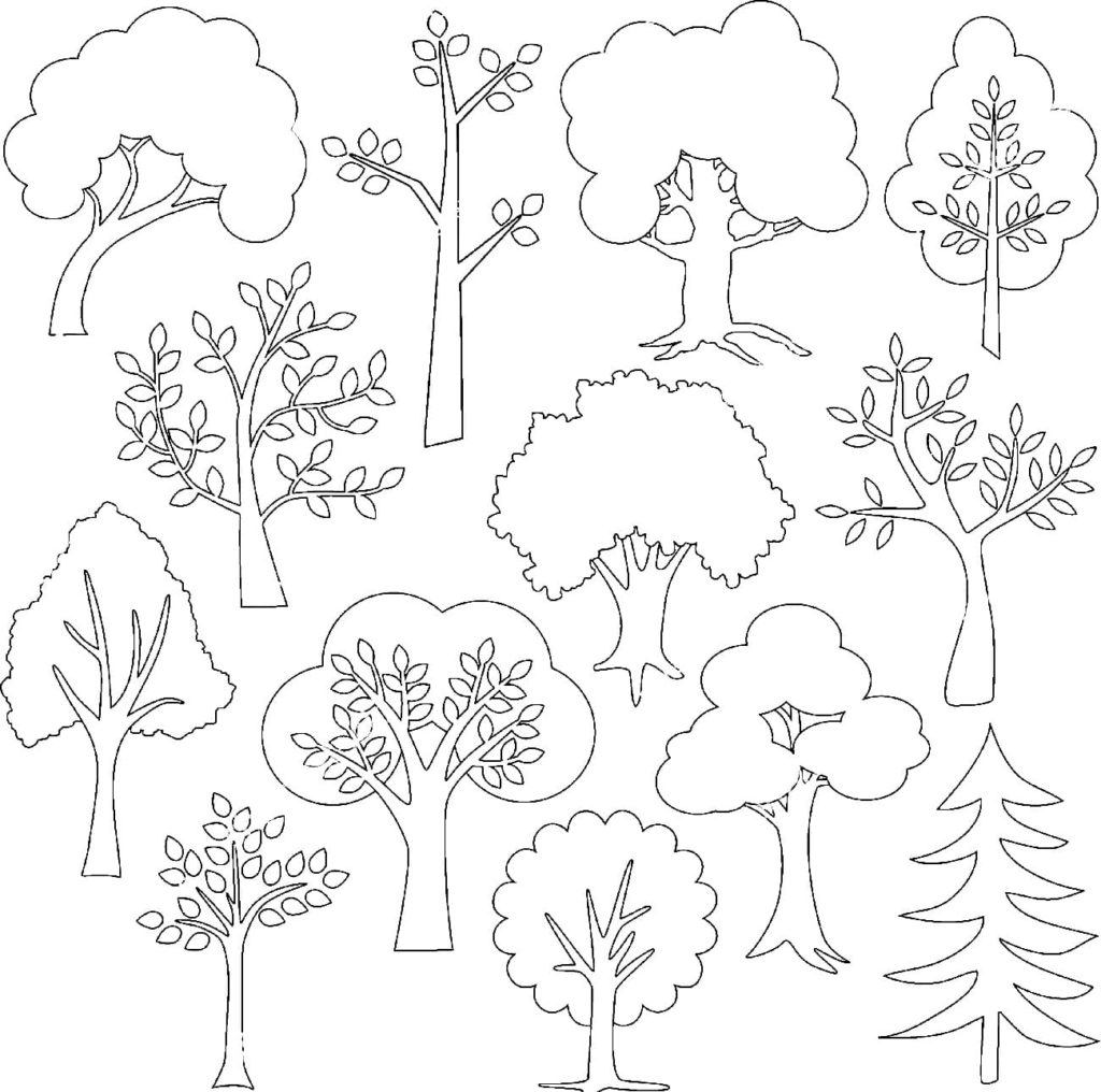 Trees coloring pages   Printable coloring pages for Kids