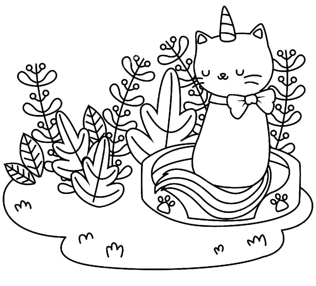 Dibujo de Gato-Unicornio para colorear