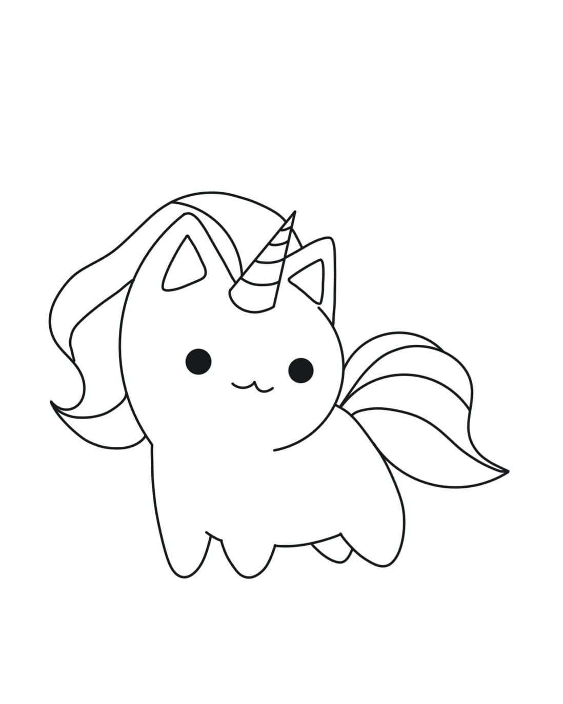Unicorn Beautiful Cat Icon Coloring Page Graphic by eyeaglestudio