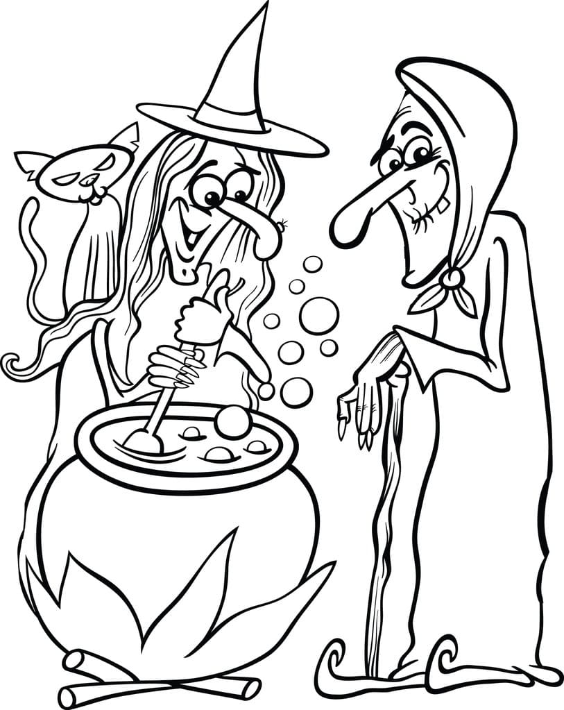 witch face coloring pages