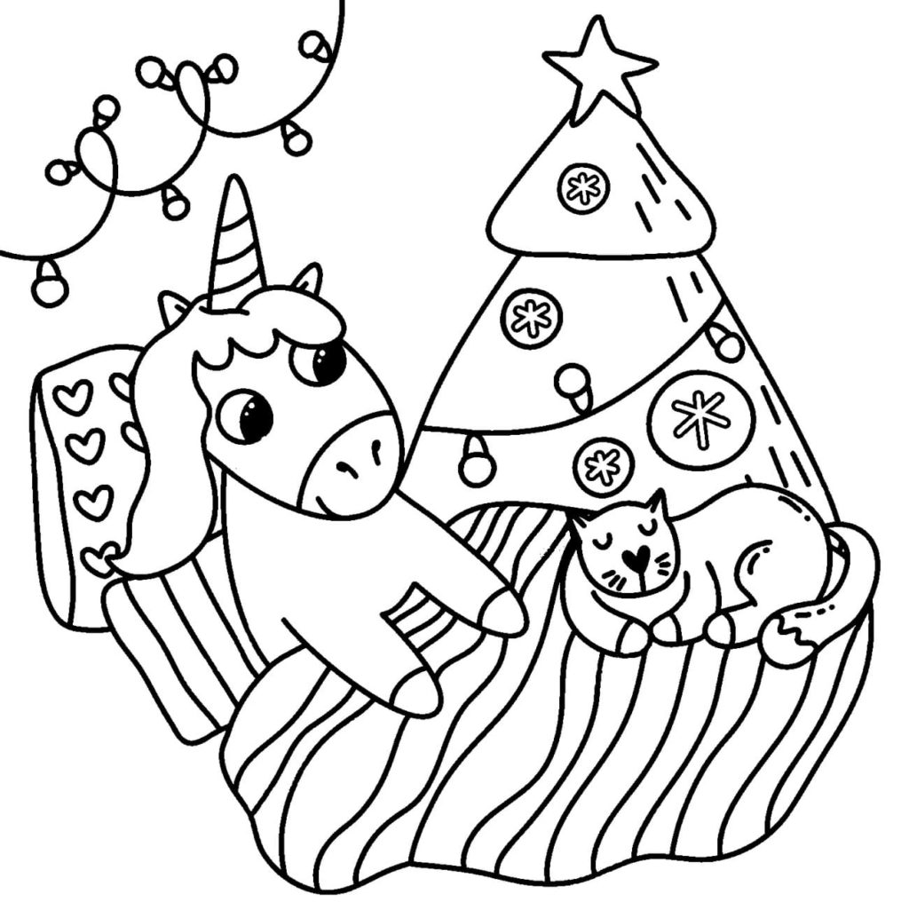 Dibujos de Navidad animales para colorear