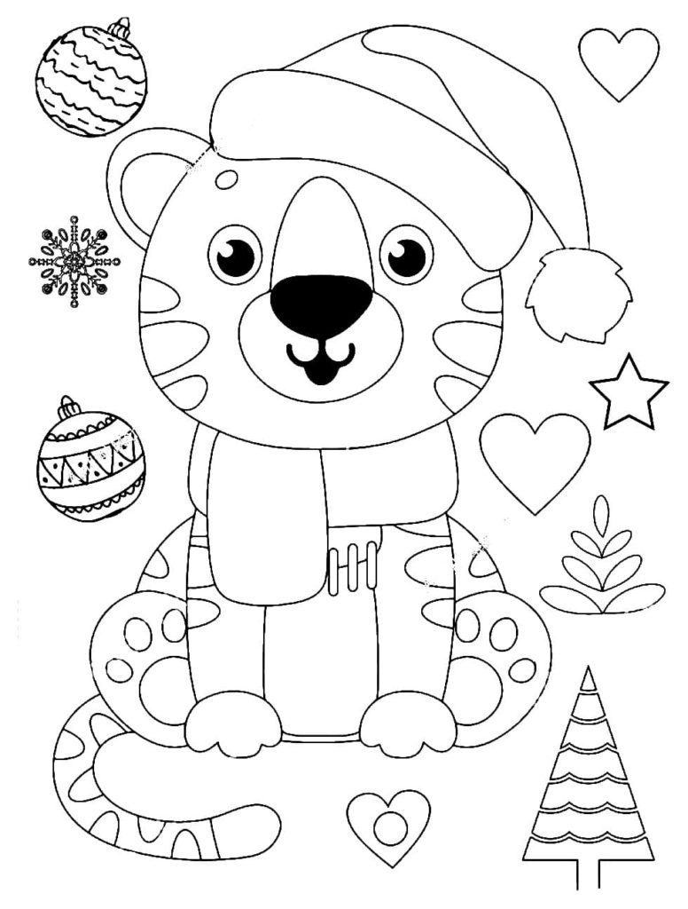Christmas Animals Coloring Pages