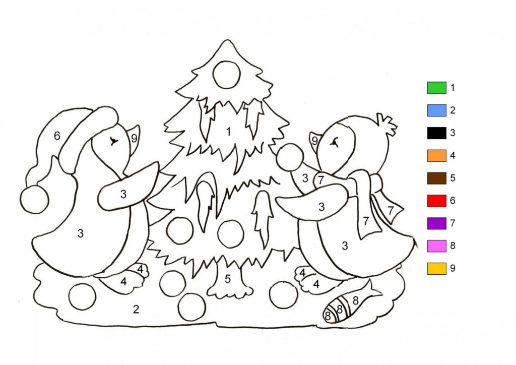 Coloriages de Noël par numéro