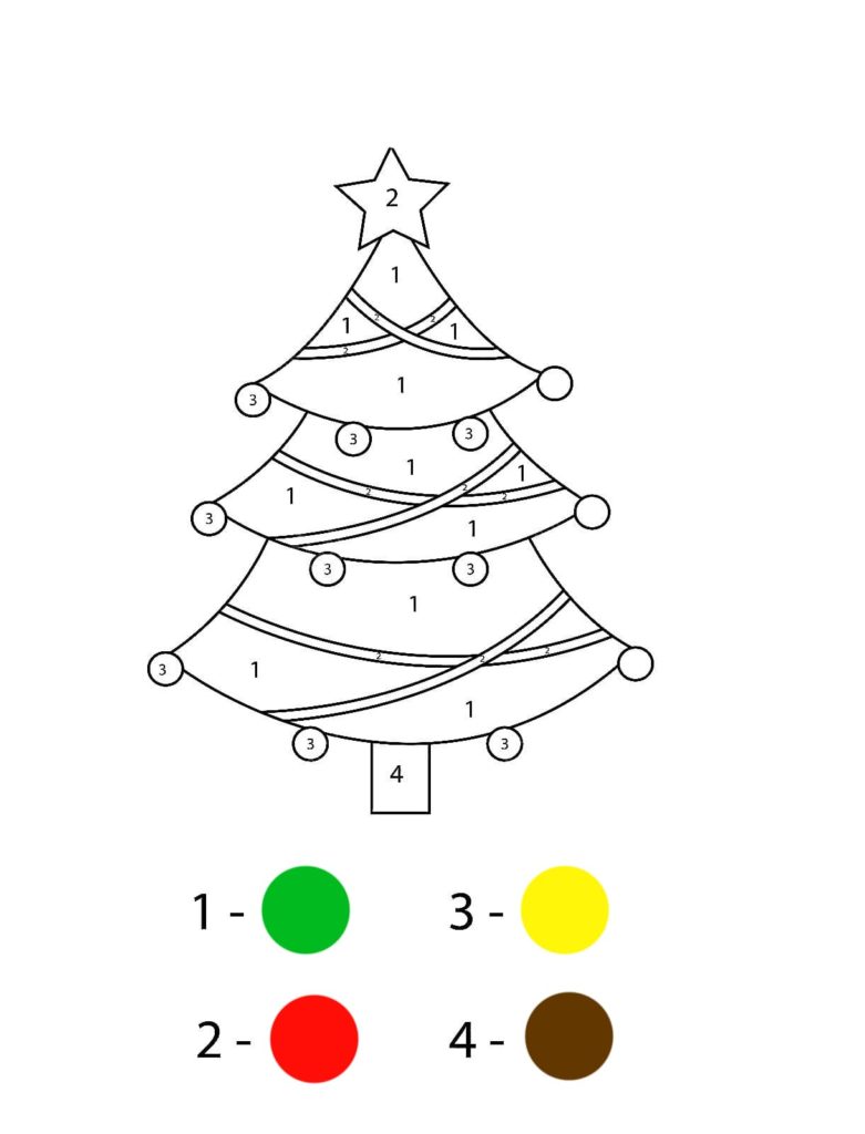 Disegni di Natale con i Numeri da Colorare