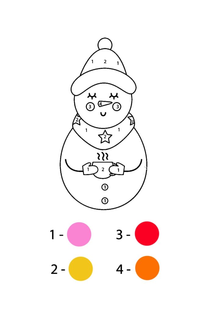 Dibujos Navidad por números para colorear