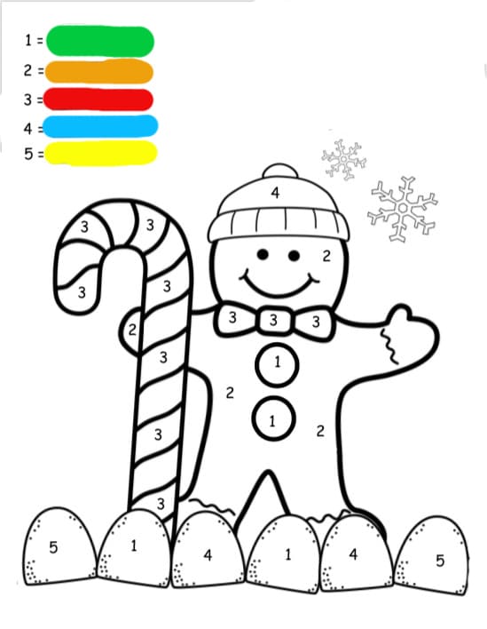 Desenhos para colorir de Natal por números