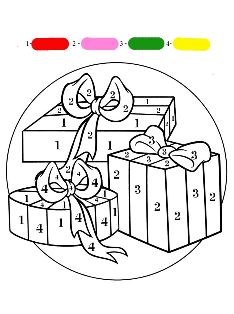 Christmas Color By Number Coloring Pages