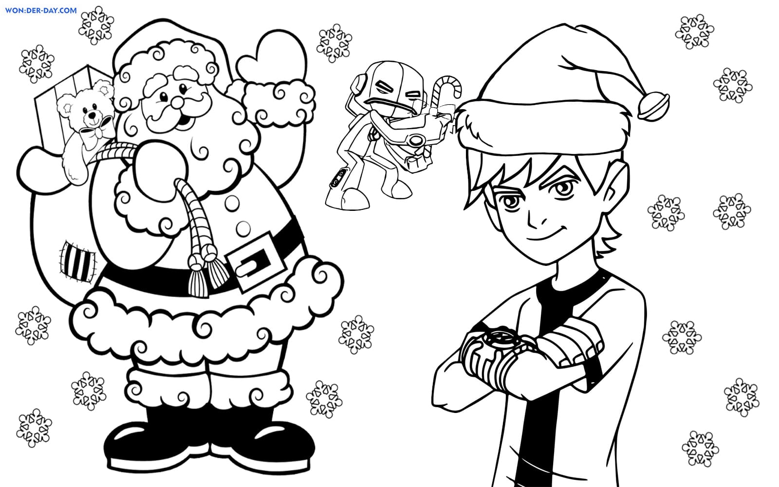 mickey santa christmas coloring pages
