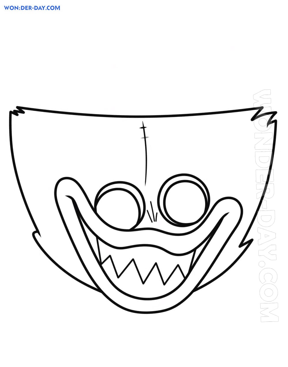 Huggy Wuggy para Colorir  Huggy Wuggy Coloring Page 