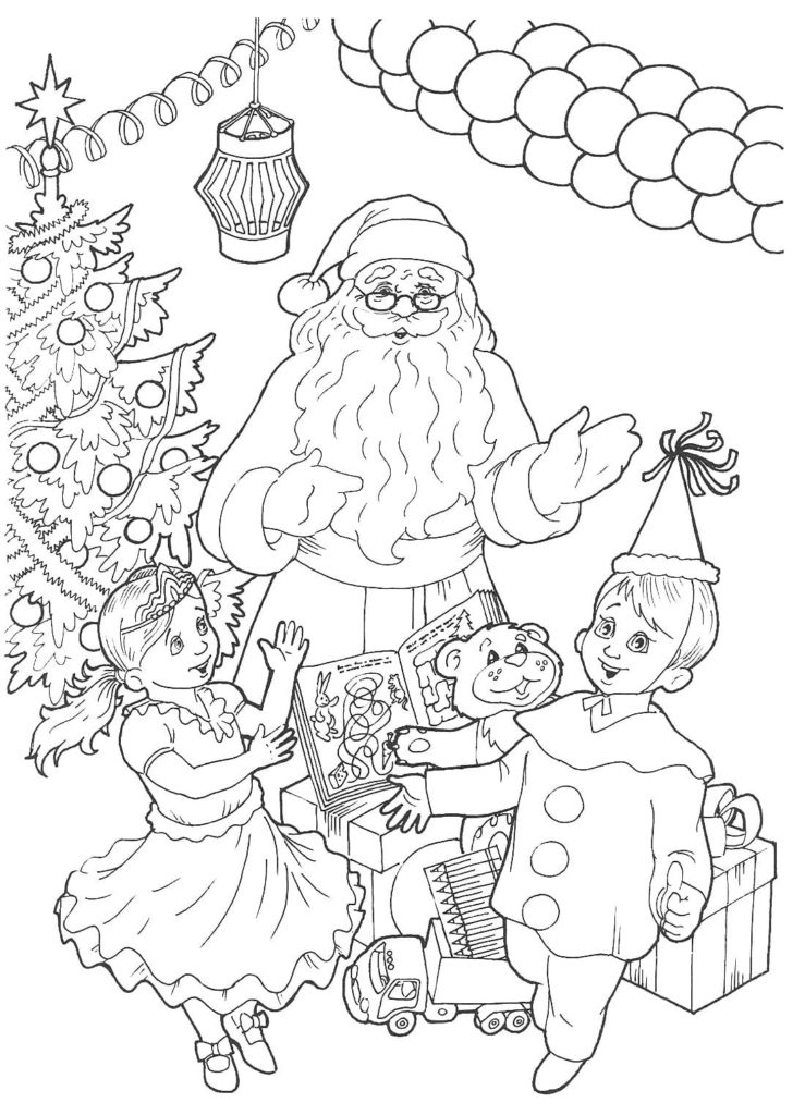 Dibujos de Papa Noel para imprimir y colorear