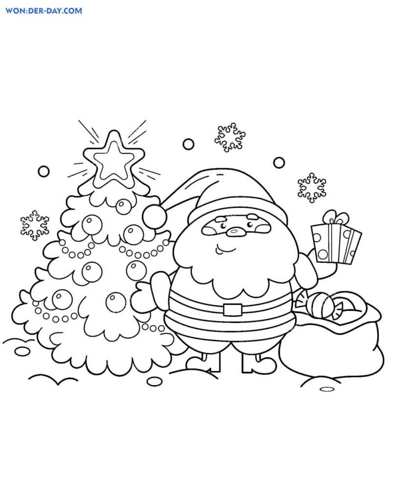 Coloring pages Santa Claus. Print for free